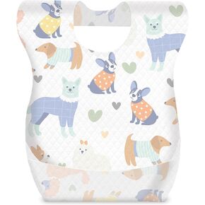 UpwardBaby Disposable Bibs - BPA Free - 36 Waterproof Disposable with Animal Pattern in Saudi Arabia