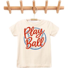 تي شيرت برسومات Play Ball Baseball للأطفال - تي شيرت رياضي ممتع in Kuwait
