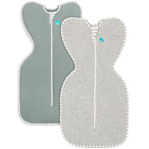 Love to Dream Swaddle UP Original 1.0 TOG Baby Sleep Sack Bundle – Small 8-13 lbs, Deep Olive + Gray (2-Pack, Arms-Up Self-Soothing Swaddles) in Saudi Arabia