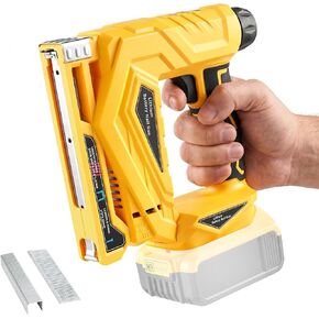 Cordless 18 Gauge Brad Nailer Compatible with 20V Battery, 2-in-1 Brad Nailer/Narrow Crown Stapler, Electric Nail Gun with Nails/Staples, Dual Mode Framing Nail Gun for Trim Wood Crafting - No Battery in Saudi Arabia