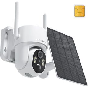 HOSAFE.COM WiFi Wireless Security Camera Outdoor Solar Powered | 360° PTZ Remote Cameras for Home Security, Free Cloud Storage, 2K 3MP Color Night Vision, Phone Notification, IP66 Waterproof in Saudi Arabia