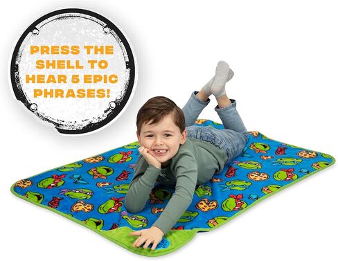 Teenage Mutant Ninja Turtles Musical Warm, Plush, Throw Blanket - Extra Cozy and Comfy for Your Toddler, Blue in Kuwait