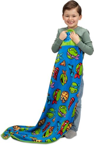 Teenage Mutant Ninja Turtles Musical Warm, Plush, Throw Blanket - Extra Cozy and Comfy for Your Toddler, Blue in Kuwait