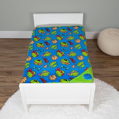 Teenage Mutant Ninja Turtles Musical Warm, Plush, Throw Blanket - Extra Cozy and Comfy for Your Toddler, Blue in Kuwait
