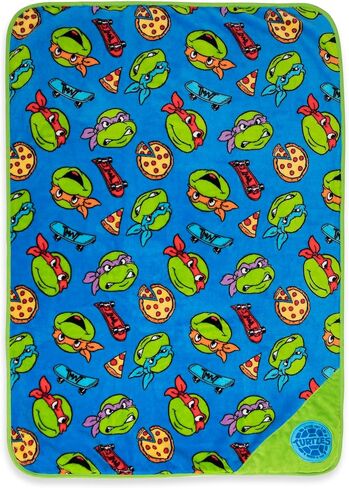Teenage Mutant Ninja Turtles Musical Warm, Plush, Throw Blanket - Extra Cozy and Comfy for Your Toddler, Blue in Kuwait