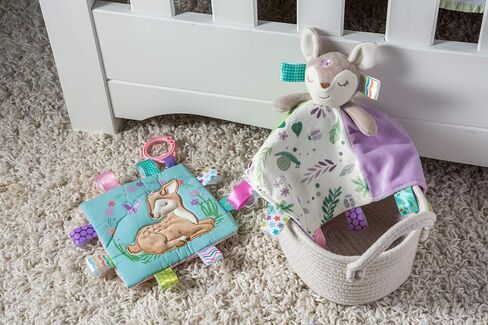 Taggies Soothing Sensory Crinkle Me Toy with Baby Paper and Squeaker, Flora Fawn, 6.5 x 6.5-Inches in Kuwait