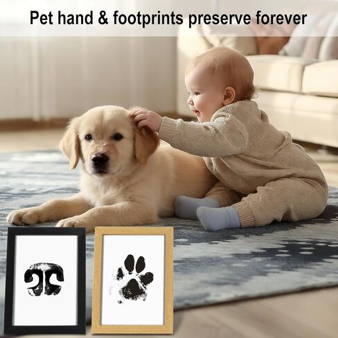 echosari 2 Pack Inkless Baby Hand and Footprint Kit with Picture Frame | Mess Free Ink Pad for Newborn Keepsake, Dog Nose & Paw Print Kit, Ideal New Mom Gifts (Medium) in Kuwait