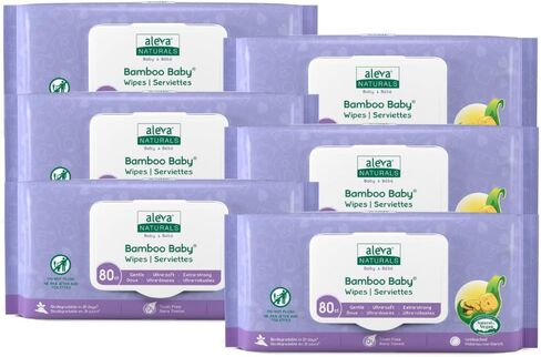 Aleva Naturals Bamboo Baby Wipes - 480 ct in Kuwait