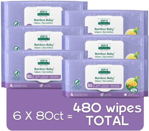 Aleva Naturals Bamboo Baby Wipes - 480 ct in Kuwait