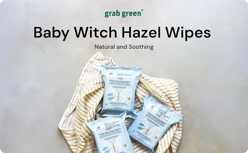 Grab Green Baby Witch Hazel Soothing Wipes, 32 Count, Dreamy Rosewood | Plant & Mineral-Based, Biodegradable, Soothe Common Skin Irritations Such as Diaper Rash, No Alcohol in Kuwait