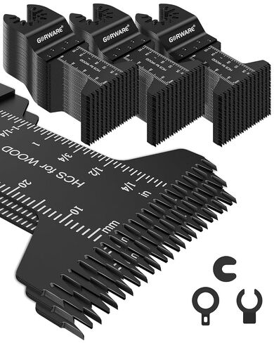 GORWARE Oscillating Tool Blades, Japanese Tooth Quick Release Multi Tool Blades Kits Fit Milwauke, Chicago, Worx, Rockwell, Rigid (100PCS Japanese Tooth Blades) in Kuwait