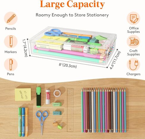 Lifewit Photo Storage Box 5x7 Photo Case, 9 Inner Photo Keeper, Clear Photo Boxes Storage,Stackable Craft Organizer for Art Supply, Office, 10 Pack in Kuwait