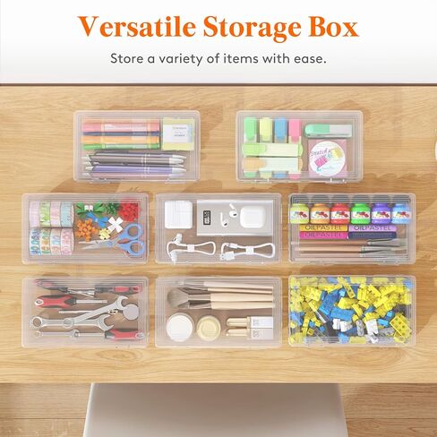 Lifewit Photo Storage Box 5x7 Photo Case, 9 Inner Photo Keeper, Clear Photo Boxes Storage,Stackable Craft Organizer for Art Supply, Office, 10 Pack in Kuwait