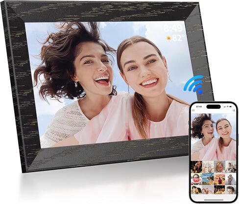 Digital Photo Frame 10.1 inch,WiFi Digital Picture Frame | 1280x800 IPS Touch Screen,Auto-Rotate,Wall Mountable,Remote Photo Video Upload,Multi-User Sharing,Home Decor & Gift in Kuwait