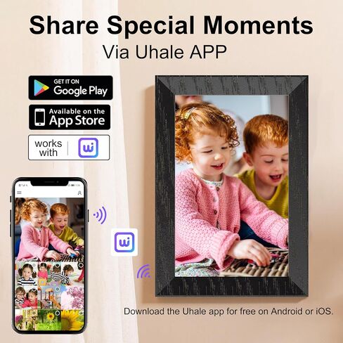 Digital Photo Frame 10.1 inch,WiFi Digital Picture Frame | 1280x800 IPS Touch Screen,Auto-Rotate,Wall Mountable,Remote Photo Video Upload,Multi-User Sharing,Home Decor & Gift in Kuwait