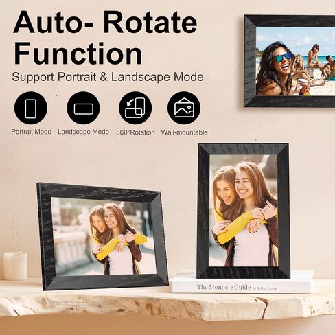 Digital Photo Frame 10.1 inch,WiFi Digital Picture Frame | 1280x800 IPS Touch Screen,Auto-Rotate,Wall Mountable,Remote Photo Video Upload,Multi-User Sharing,Home Decor & Gift in Kuwait