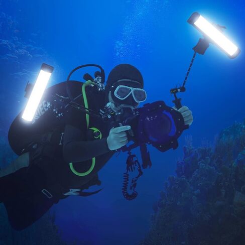 Godox WT25D Daylight Waterproof LED Tube Light, 24W 9.8'' 5600K Underwater LED Light CRI/TLCI 96+ Dimming 0-100%, Supports 40m Dive Depth Bluetooth APP Control in Kuwait