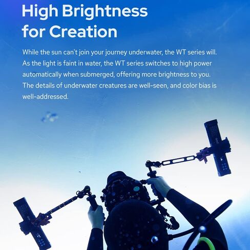 Godox WT25D Daylight Waterproof LED Tube Light, 24W 9.8'' 5600K Underwater LED Light CRI/TLCI 96+ Dimming 0-100%, Supports 40m Dive Depth Bluetooth APP Control in Kuwait