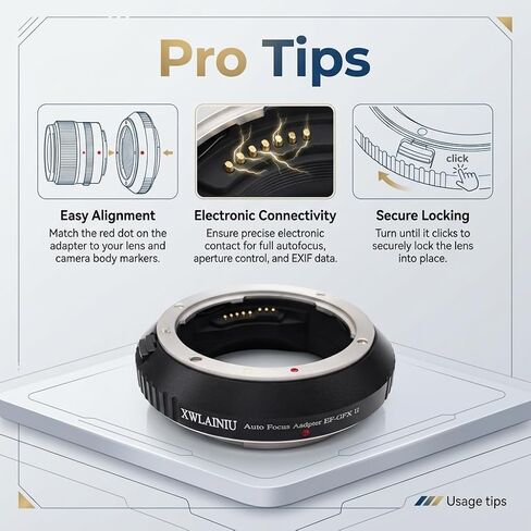 EF-GFX II AF Adapter for Canon EF to GFX Cameras | Canon EF to Fuji GFX adapter with AF/IS/EXIF, CNC aluminum, zero image loss, fits GFX100/100S/50S/50R. in Kuwait