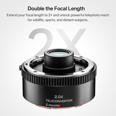 VILTROX Teleconverter TC-2.0X for 2.0X Magnification, Auto Focus Teleconverter Extender Converter Compatible with Nikon Z-Mount NIKKOR Z 70-200mm f/2.8VR S, 400mm f/4.5 VR S, 100-400mm f/4.5-5.6 VR S in Kuwait