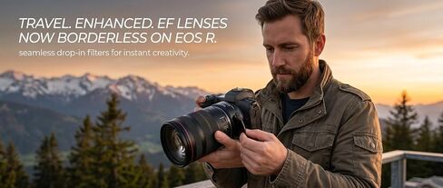 EF-EOSR PRO AF Adapter with Built-in CPL for EOS R Camera | EF-EOS R PRO adapter with built-in CPL, AF/IS/EXIF, CNC alloy, zero loss, fits RP/R5/R10/R50/R100. in Kuwait