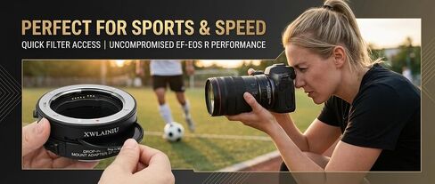 EF-EOSR PRO AF Adapter with Built-in CPL for EOS R Camera | EF-EOS R PRO adapter with built-in CPL, AF/IS/EXIF, CNC alloy, zero loss, fits RP/R5/R10/R50/R100. in Kuwait