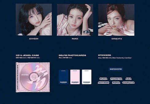 BABYMONSTER CHOOM 3rd Mini Album [RUKA Jewel Ver.] Photobook + CD + Photocard Set + Stickers + Jewel Case in Kuwait