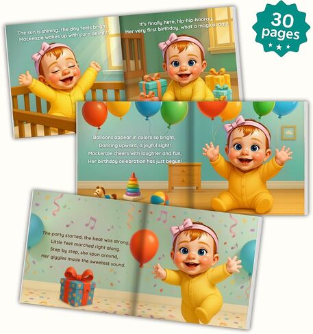 Personalized First Birthday Story Book, 1st Birthday Gift for Baby, Customized Name & Character, Custom Baby Book in Kuwait