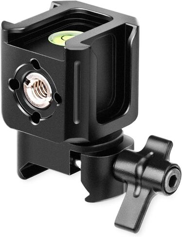 Zeadio Universal Camera Mount with 3 Cold Shoe Mounts, Hot Shoe Base & 1/4"-20 Thread | Built-in Level | Multi-Device Monitor/Light Mount Holder in Kuwait