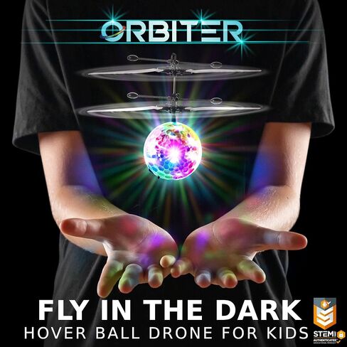 Force1 Orbiter Flying Orb Ball Toy Hand Operated Spinner Drones for Kids - Mini UFO Drone Toys with Remote, Rechargeable LED Indoor Floating Hover Hand Controlled Orb Toys in Kuwait