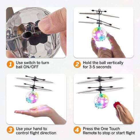 Force1 Orbiter Flying Orb Ball Toy Hand Operated Spinner Drones for Kids - Mini UFO Drone Toys with Remote, Rechargeable LED Indoor Floating Hover Hand Controlled Orb Toys in Kuwait