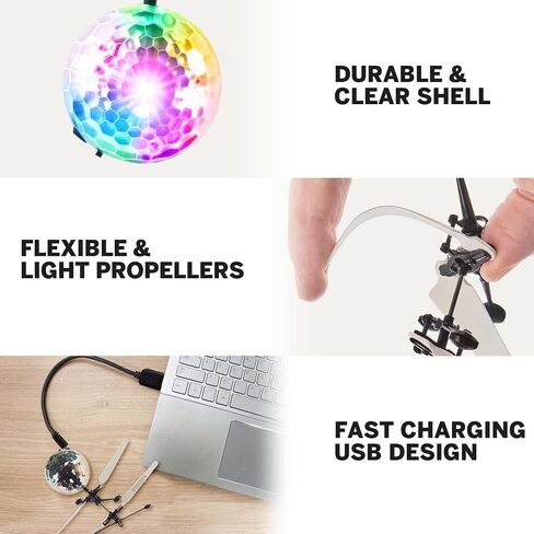 Force1 Orbiter Flying Orb Ball Toy Hand Operated Spinner Drones for Kids - Mini UFO Drone Toys with Remote, Rechargeable LED Indoor Floating Hover Hand Controlled Orb Toys in Kuwait