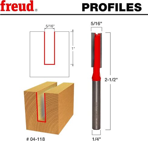 Freud 04-118: 5/16" (Dia.) Double Flute Straight Bit with 1/4" Shank in Kuwait