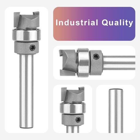 SpeTool Carbide Flush Trim Router Bit 1/4 Shank 1/2 Dia 1/4 CL, Top Bearing Plunge Pattern Router Bit for Woodworking Trimming, Template Guide Woodworking Milling Cutter Tool in Kuwait