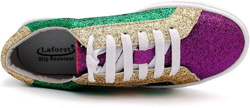 Laforst Women's Mardi Gras Glitter Nonslip Comfortable Sneaker Purple 10 in Kuwait