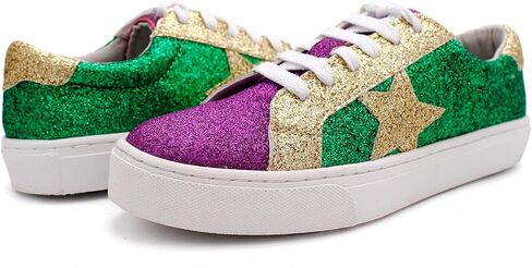 Laforst Women's Mardi Gras Glitter Nonslip Comfortable Sneaker Purple 9 in Kuwait