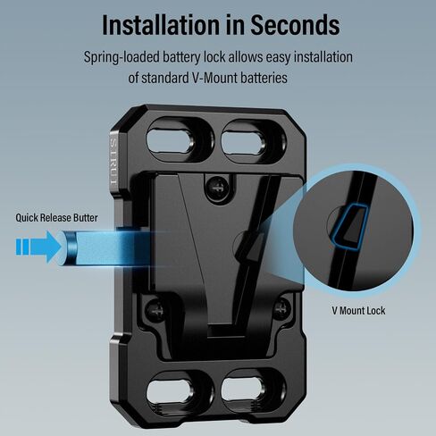 Sirui Mini V Mount Battery Plate, Small V Mount Adapter with 1/4", 3/8", M4, and M3 Multi Threads, SC-VM-B in Kuwait