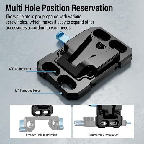 Sirui Mini V Mount Battery Plate, Small V Mount Adapter with 1/4", 3/8", M4, and M3 Multi Threads, SC-VM-B in Kuwait