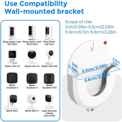 3 Pack Blink Adhesive Wall Mount-No Drilling Bracket for Outdoor 4 /Outdoor 2K+/Mini/2/ 2K+/Indoor Cameras, No Screws Blink Camera Mount, Decorate Damage-Free, Easy to Instal in Kuwait