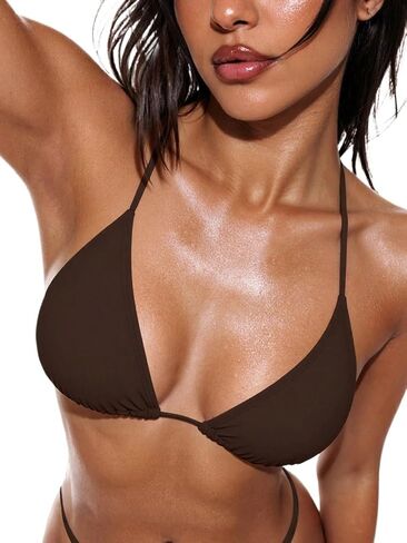Womens Bikini Tops Summer Beach Drawstring Bikini Top in Kuwait