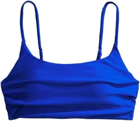Womens Bikini Tops Summer Beach Solid Color Spaghetti Strap Bikini Top in Kuwait