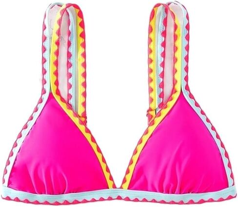 Womens Bikini Tops Summer Beach Colorblock Bikini Top in Kuwait
