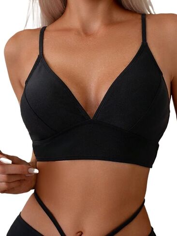 Womens Bikini Tops Summer Beach Solid Color Bikini Top in Kuwait
