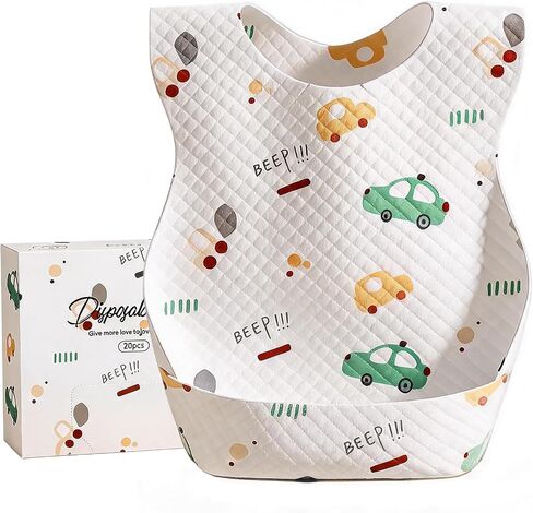 Disposable Baby Bibs for Baby Boys and Girls - Individually Packaged - Hygienic, Soft and Leakproof (20 PCS) in Kuwait