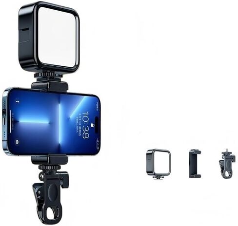 RGB Video Light, 2000mAh Magnetic LED Camera Light for Photography, CRI 95+ 3000-6000K Portable Pocket Light w 3 Cold Shoes, Rechargeable Dimmable Fill Light for TikTok, Vlog, YouTube, Zoom in Kuwait