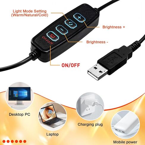 Clip on Ring Light for Laptop, TPQKA 16cm Video Conference Lighting Kit with 5 Color Temperatures & 5 Brightness Levels, Dimmable Webcam Light for Zoom Calls, Remote Working, Live Streaming in Kuwait