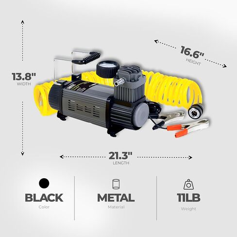 Master Mechanic 12 Volt Portable Tire Inflator with 120 Maximum PSI and Bag for Wheel and Tire Air Compressors and Inflators, Black in Kuwait