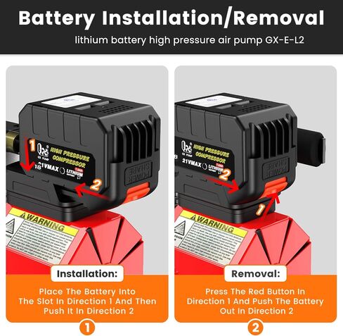 GX PUMP GX-E-L2 Portable 18V Cordless PCP Air Compressor | 4500Psi/300Bar, Oil-Free, Lithium-Ion Battery & Charger Included, 110v to 18V Home Converter Sold Separately in Kuwait