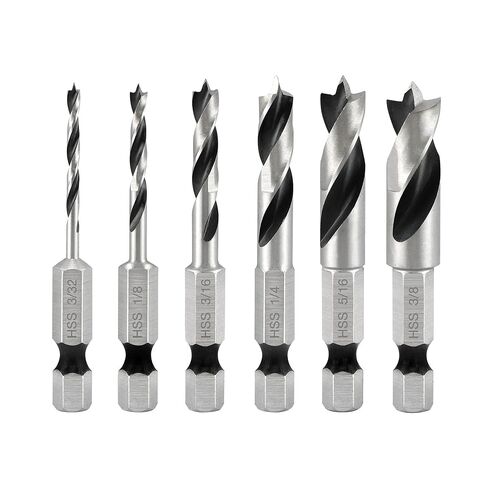 Auger Drill Bit Set for Wood,8pcs 3/8IN、1/2IN、9/16IN、5/8IN、7/10IN、7/8IN、4/5IN、1IN with Hex Shank Quick Change,Impact Wood Drill Bit Set with Storage Case,Long Drill Bits for Wood with Adapter. in Kuwait