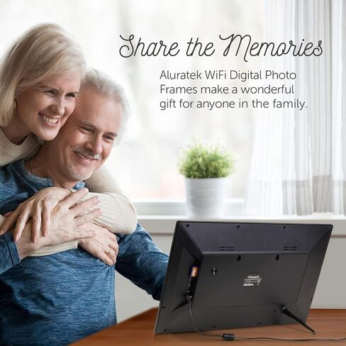 Aluratek 15.6" WiFi Digital Photo Frame with Touchscreen IPS LCD Display & 16GB Built-in Memory, Photo/Music/Video (AWS15F) , Black in Kuwait